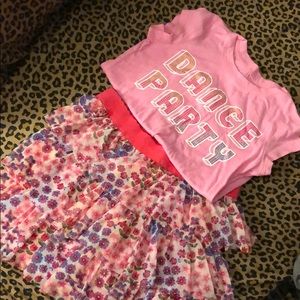 Girls printed skirt and matching top 7/8 sz